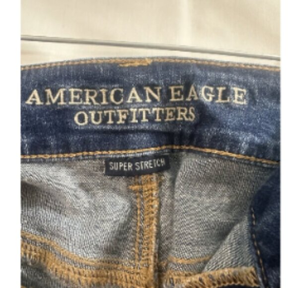 American Eagle Jeans Womens 14 Long Artist Flare Super Stretch Blue - Picture 4 of 12